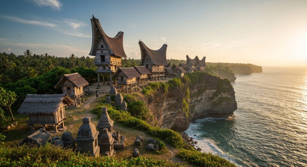 Ratenggaro village West Sumba cliff