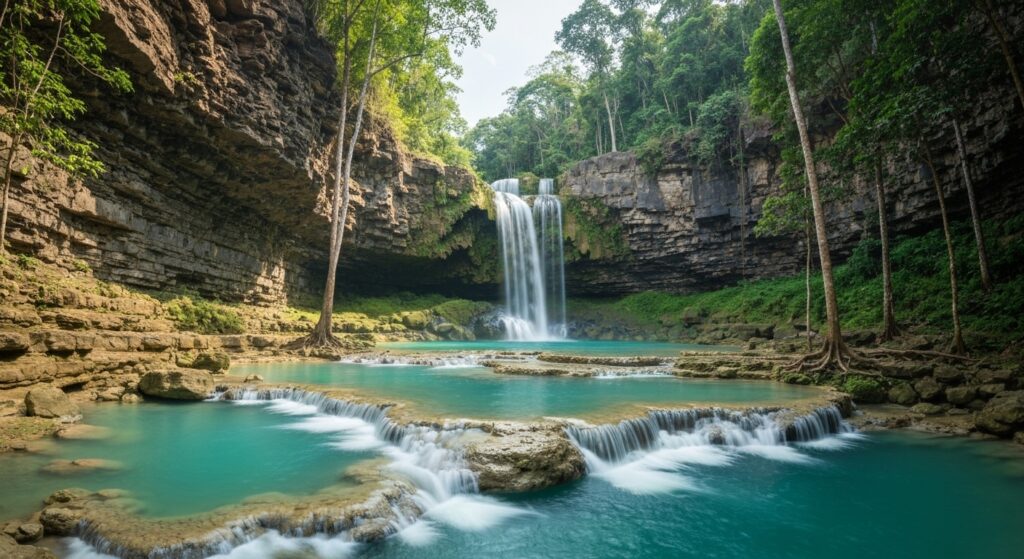 Tanggedu Waterfall canyon Sumba